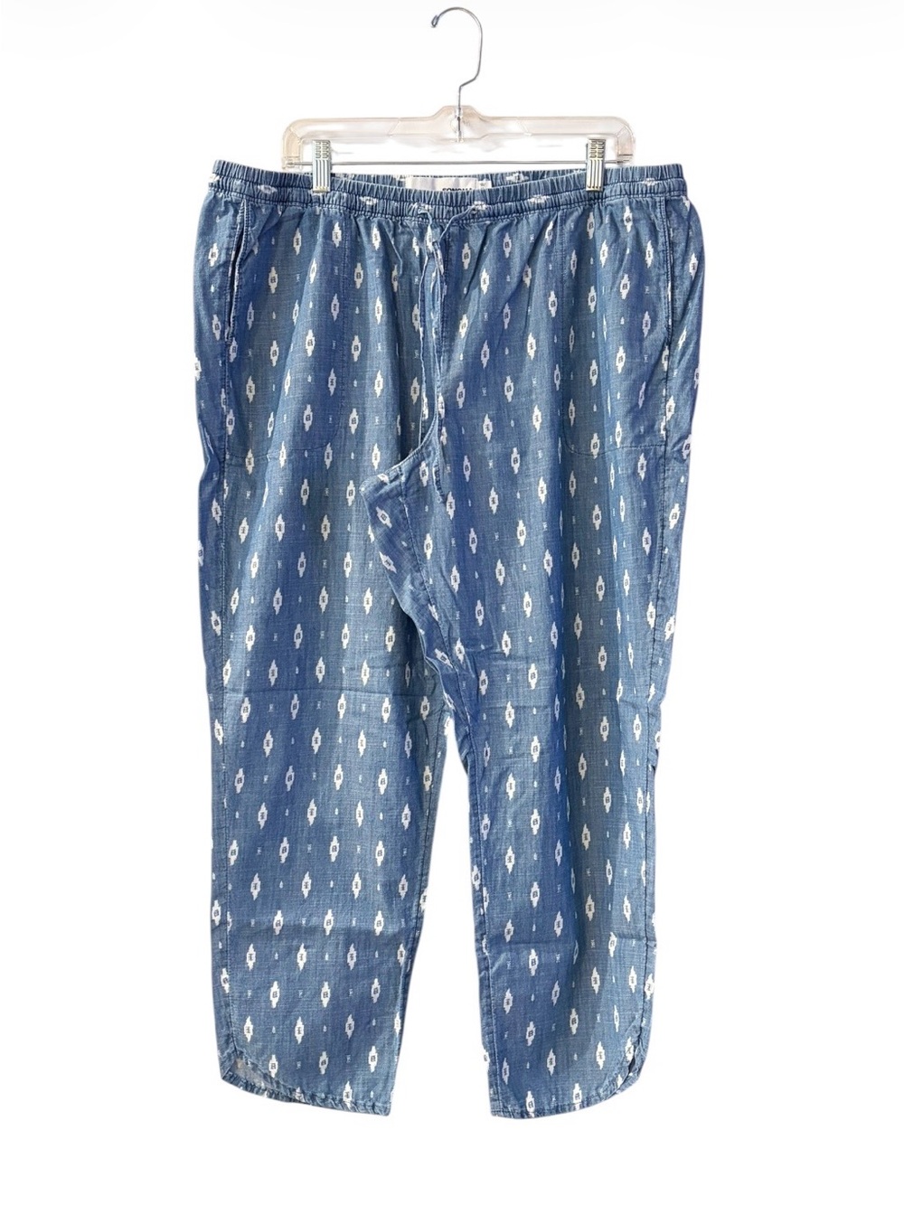 Women's Sonoma Blue Geometric Twill Goods For Life® Easy Pull-On Ankle Pants XL